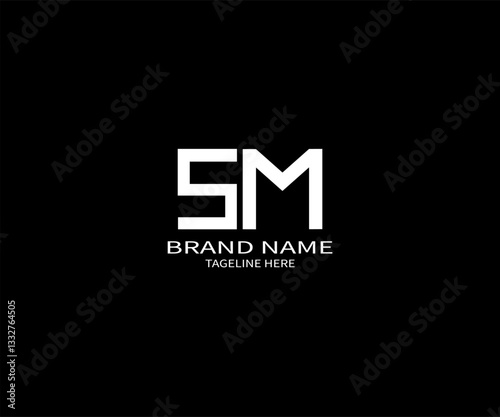 Minimalist SM Logo Design for Modern Brand Identity