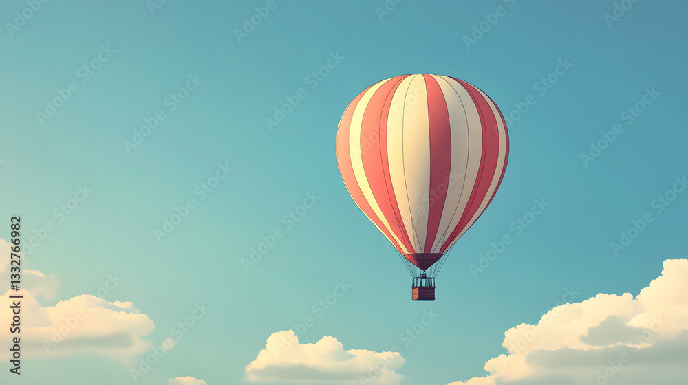 Fototapeta premium Colorful Hot Air Balloon Concept Illustration for Adventure and Travel Enthusiasts