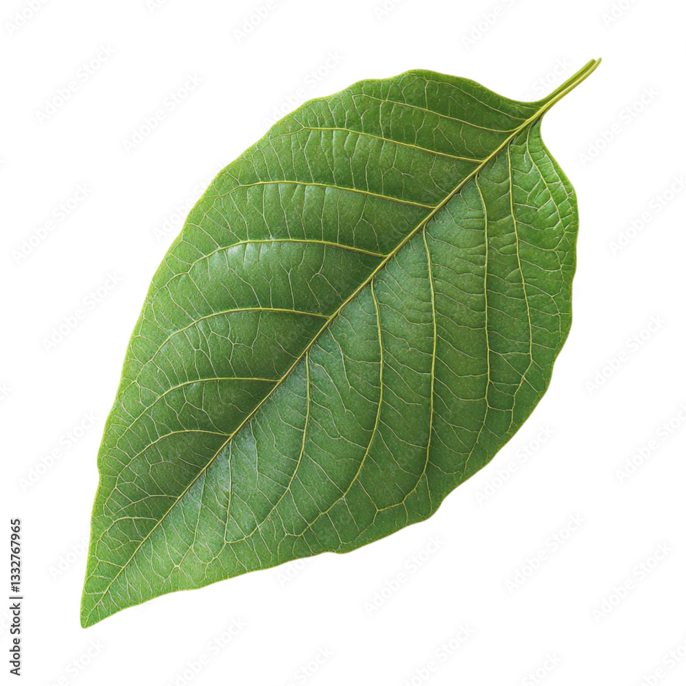 Obraz premium Vibrant Green Leaf Detailed Texture Nature Beauty