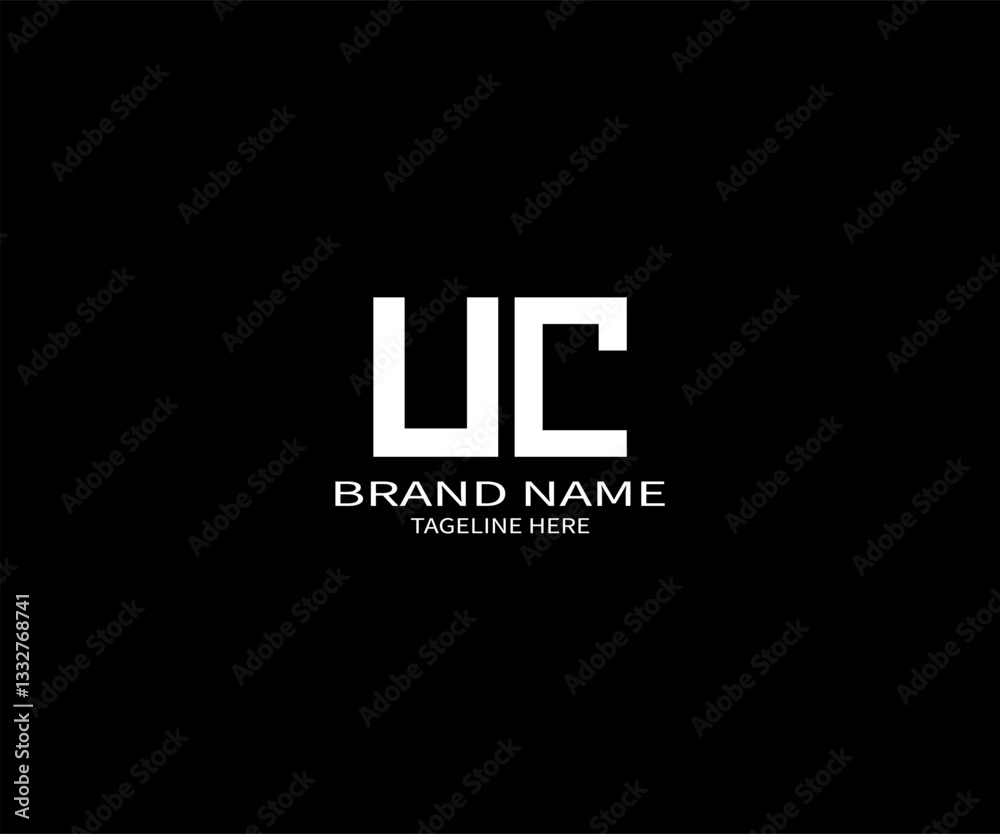 UC Letter Logo Design with Minimalist Bold Style on Black Background for Brand Identity UC Letter Logo Design with Minimalist Bold Style on Black Background for Brand Identity