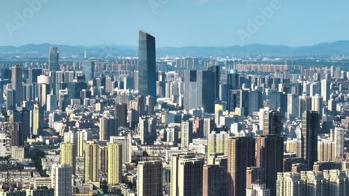 4k Video of Shenyang Architecture Complex Showcasing Stunning City Skyline and Modern Buildings in Vibrant Daylight
