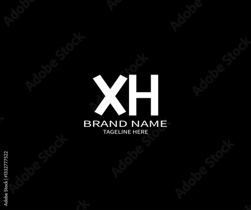 XH Monogram Logo Design – Minimalist Business Identity in Bold Black and White Typography
