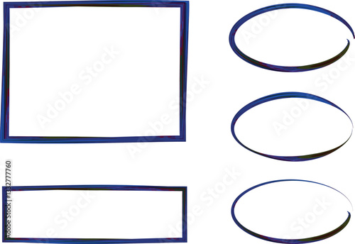dark blue bright colorful irregular frames collection