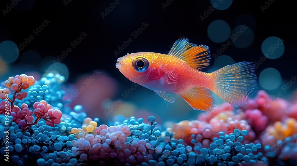 Vibrant Orange Fish in Underwater Paradise Vibrant Orange Fish in Underwater Paradise