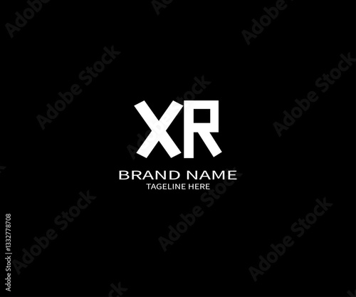 Modern XR Logo Design Template for Brands with Bold Monogram on Black Background