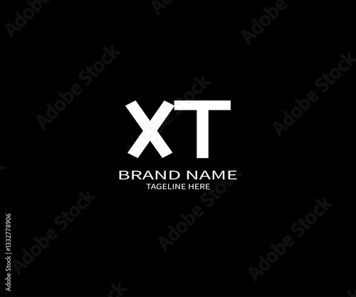 Modern XT Monogram Logo Design for Business Branding – Minimalist Black and White Concept