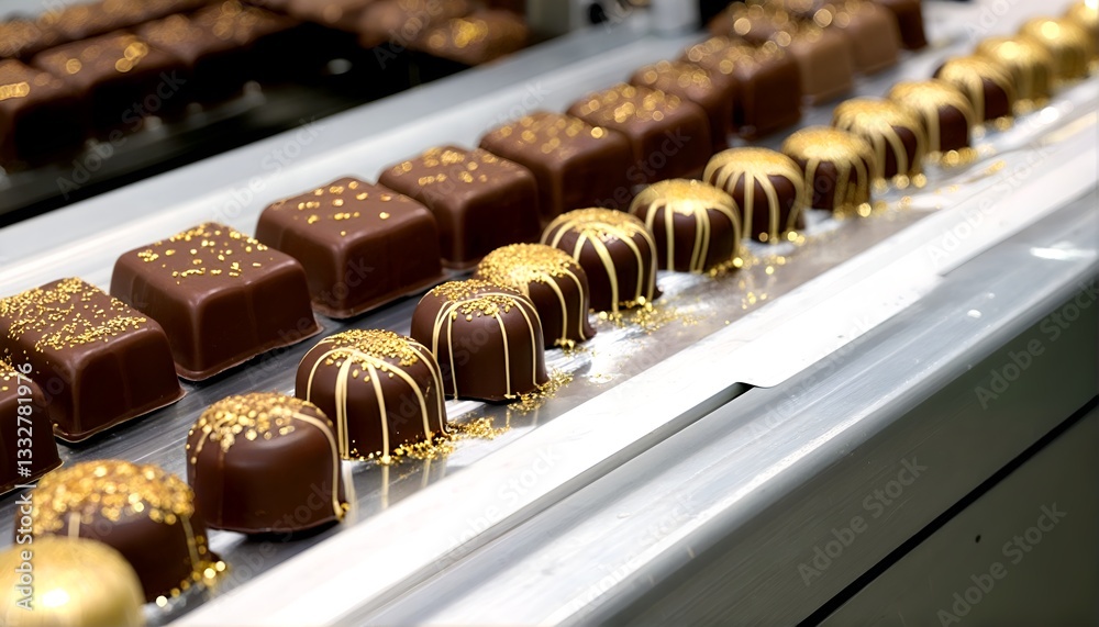chocolate truffles on display at a candy shop. chocolate truffles on display at a candy shop.