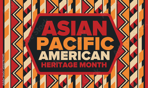 Asian Pacific American Heritage Month. Celebrated in May. It celebrates the culture, traditions and history of Asian Americans and Pacific Islanders in the United States. Poster, card, banner. Vector