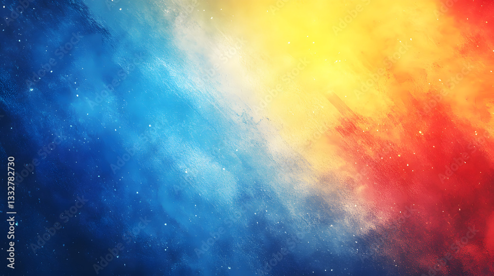 Naklejka premium Abstract Colorful Nebula Cool Blue to Warm Orange Gradient Background