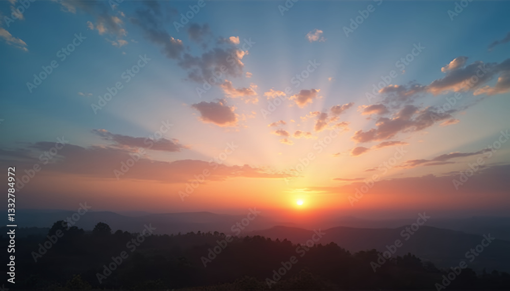 Obraz premium sunset over the mountains