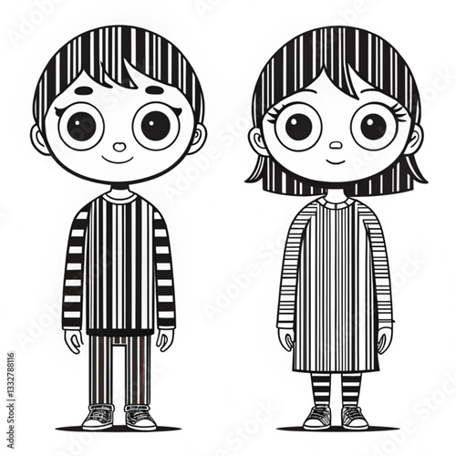 Title: Happy Girl and Boy Smiling [ ]