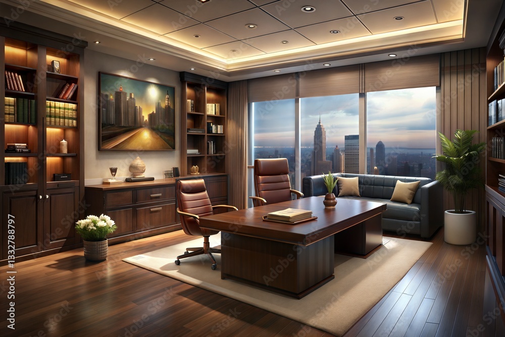 Fototapeta premium modern living room with fireplace