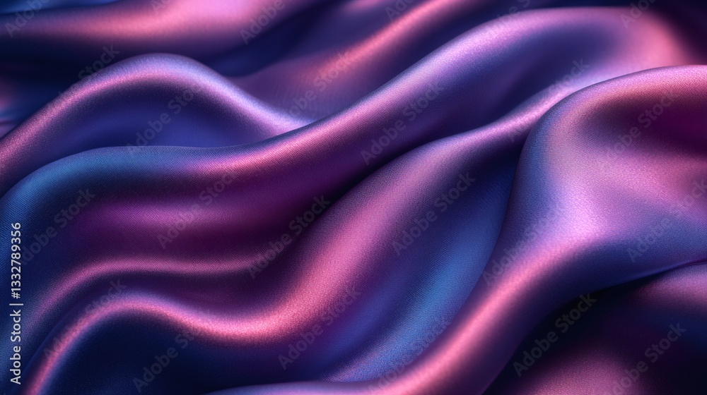 Obraz premium Smooth elegant violet blue satin fabric flowing creating waves and ripples