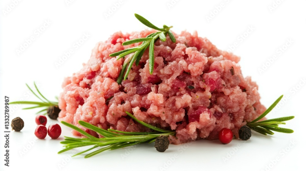 Fresh turkey minced meat, isolated on white background Fresh turkey minced meat, isolated on white background
