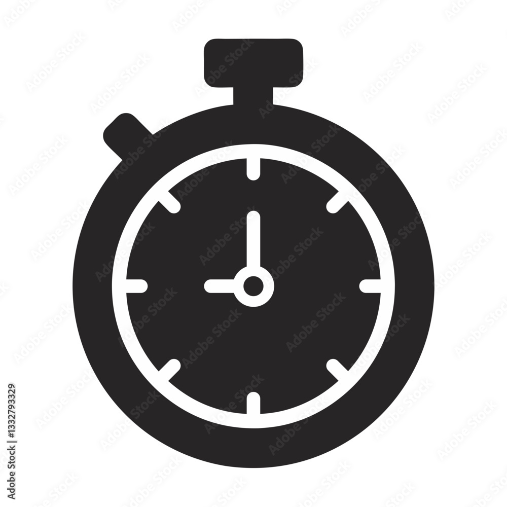vector illustration of a stopwatch icon with circular design and timer hands, symbolizing time management and precision, ideal for use in sports branding, productivity tools, digital content, and educ vector illustration of a stopwatch icon with circular design and timer hands, symbolizing time management and precision, ideal for use in sports branding, productivity tools, digital content, and educ