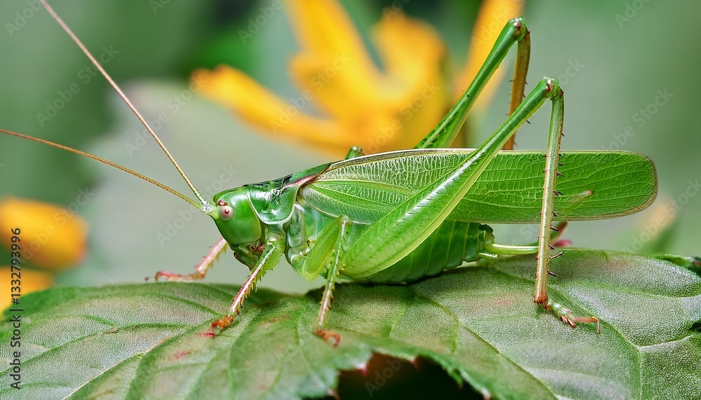 Male Tettigonia viridissima - Great green bush cricket , Polyphagous pest in the garden- 64 Male Tettigonia viridissima - Great green bush cricket , Polyphagous pest in the garden- 64