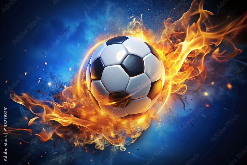 Fototapeta premium Soccer Ball in Action generative ai