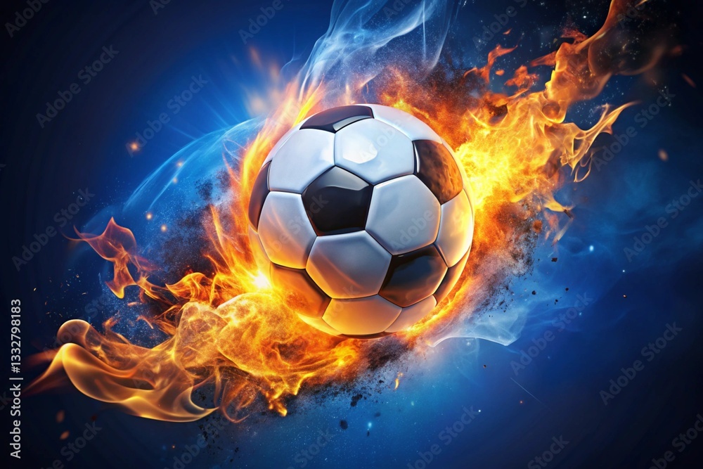 Naklejka premium Soccer Ball in Action generative ai