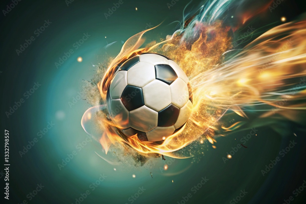 Fototapeta premium Soccer Ball in Action generative ai