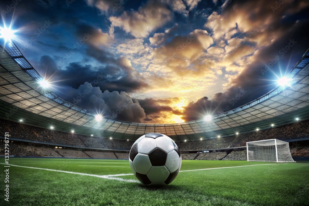 Obraz premium Soccer Ball in Action generative ai