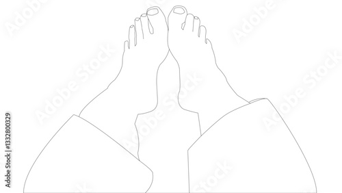 Illustration of bare woman legs