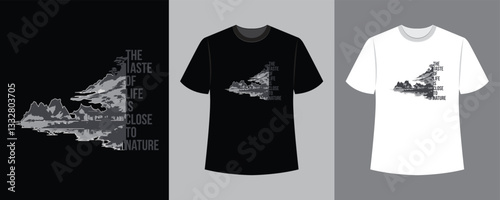 the taste of life is close to nature with natural shadow t-shirt design illustration