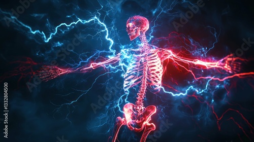 Electrifying Skeleton: A Digital Art Masterpiece