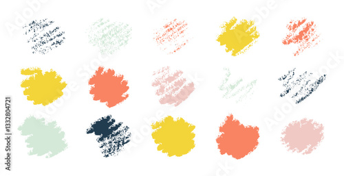 Chalk underlines and stroke line set. Crayon color hand drawn pencil doodles. Charcoal scribble strokes vector set