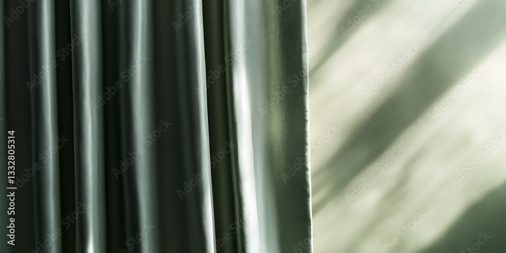 Soft fabric draping elegantly with light streaming through, creating a serene atmosphere in a cozy space