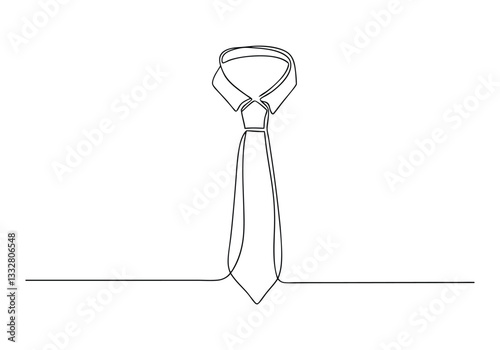 Continuous One Line Necktie | Minimalist Formal Wear Vector Illustration