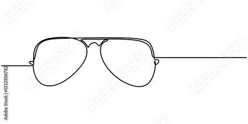 Glasses single continuous line art drawing vector illustration, Glasses icon line continuous drawing vector. One line Glasses vector background. eyeglasses icon. Continuous outline of a eyeglasses.