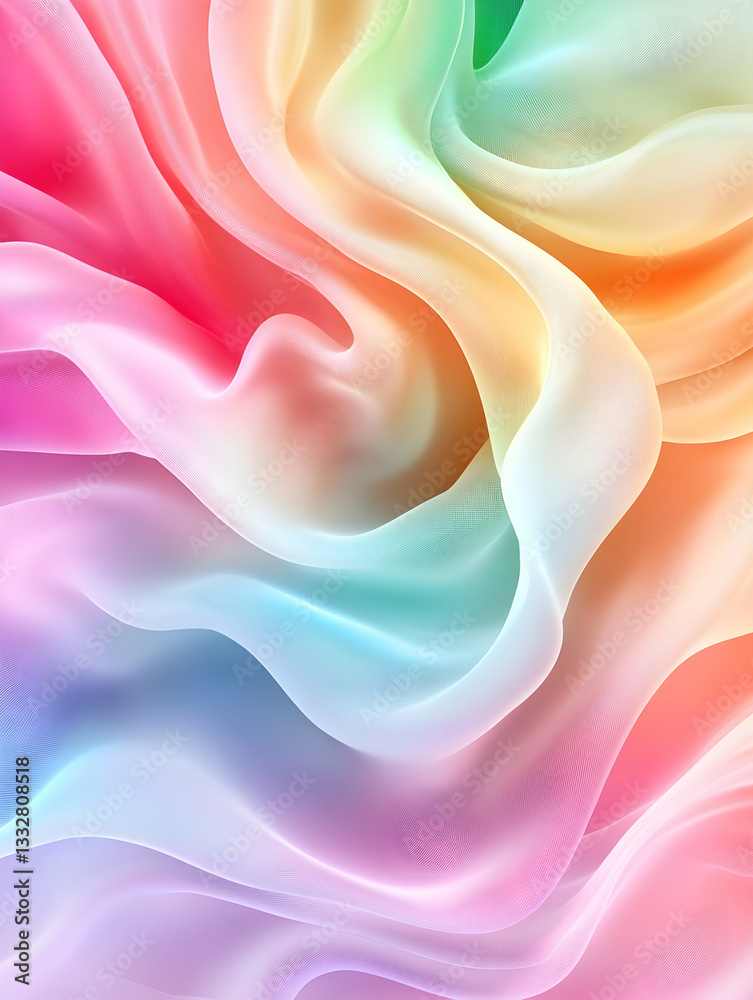Obraz premium Abstract Colorful Fabric Flow, Vivid Rainbow Texture, Design Inspiration, Use for Backgrounds, Posters, or Websites