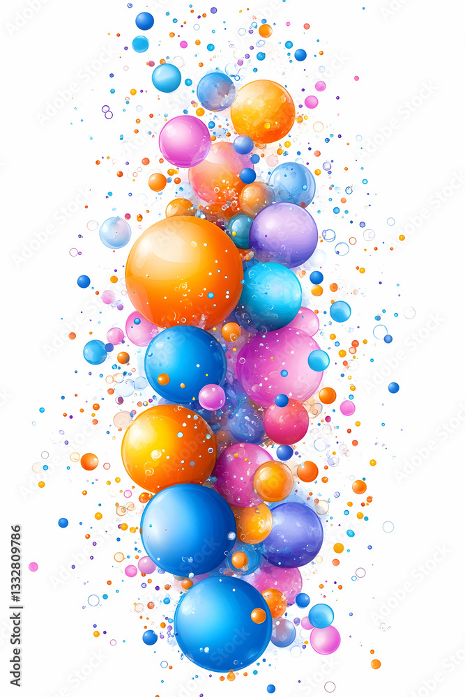 Abstract colorful spheres explosion