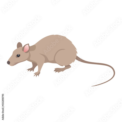 Rodent’s Profile: A detailed illustration of a rodent showcases its unique characteristics in a simplistic, yet visually appealing design, ideal for educational purposes.