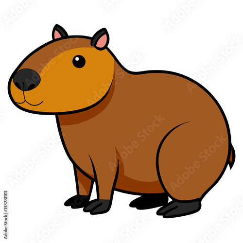 Cute cartoon bear illustration in a fun wildlife setting