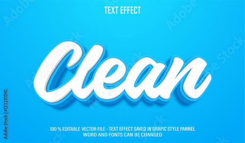Clean 3d editable text effect style