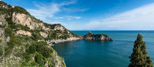 Conca dei Marini and access to the emerald cave. Amalfi Coast, Poistano Italy