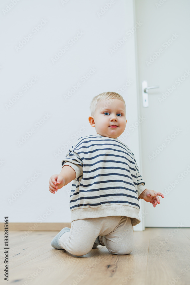 Adorable and Active Toddler Playing in a Bright and Cheerful Indoor Space, Full of Joy Adorable and Active Toddler Playing in a Bright and Cheerful Indoor Space, Full of Joy