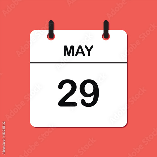 May 29. Daily Calendar icon for design. Simple design for business brochure, flyer, print media, advertisement. Easily editable.