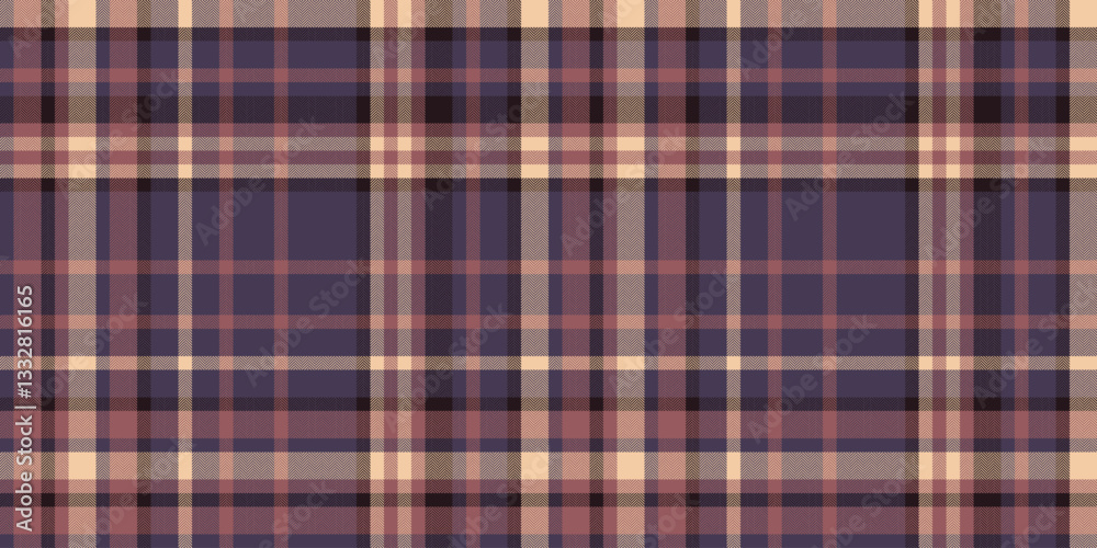 Subtle muted plaid pattern in dusty rose, beige, and deep purple hues. Perfect for textile designs, website backgrounds, or any project needing a sophisticated and understated textured look. Subtle muted plaid pattern in dusty rose, beige, and deep purple hues. Perfect for textile designs, website backgrounds, or any project needing a sophisticated and understated textured look.