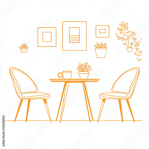 Title: Minimalist Wooden Table and Chairs Set [ ]