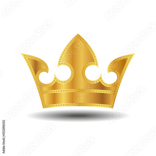 Golden crown on a white background