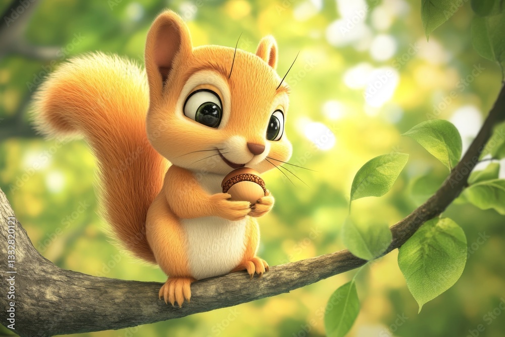 Curious Squirrel on a Tree Branch Curious Squirrel on a Tree Branch