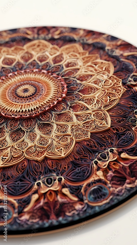 Obraz premium Ornate circle mandala with mesmerizing designs and flawless fluid movement high resolution wallpaper