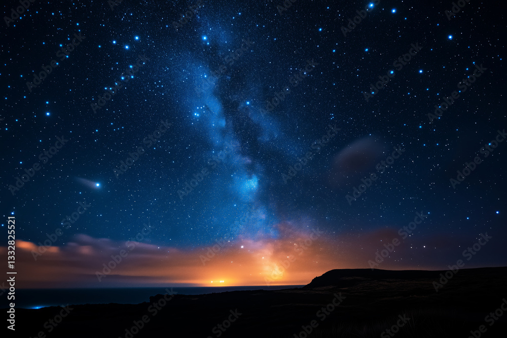 Starlit magic over the pristine waters of the Galapagos Islands at night Starlit magic over the pristine waters of the Galapagos Islands at night