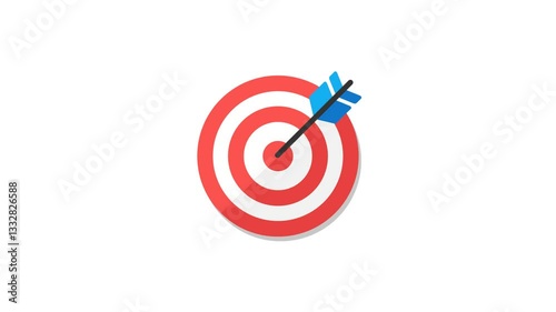 Target with arrow icon isolated on transparent background. HD goal symbol motion graphic with alpha channel. Bullseye target.