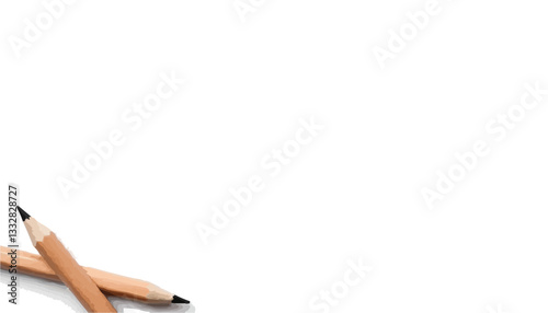 Realistic Wooden Pencils on Transparent Background - Vector Educational Stationery Elements for Graphic Design and School Illustrations