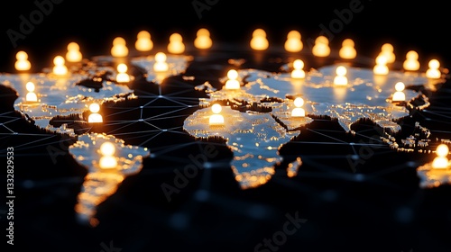 A creative representation of a digital hub connecting startups and investors globally.