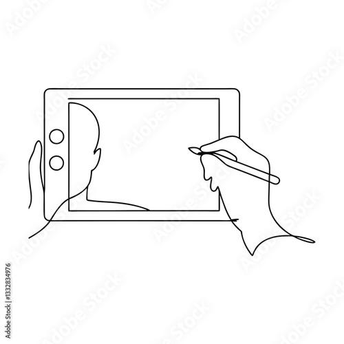 Digital Art, Online Drawing, Tablet, Stylus, Sketching, Hand, Artist, Design, Illustration, 