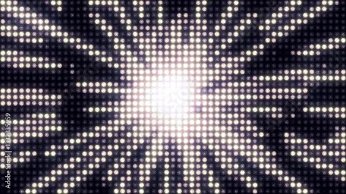 An iridescent pattern on a huge wall of light.